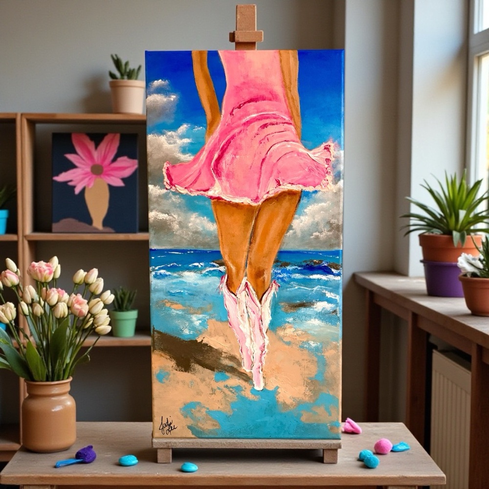 Original Coastal Cowgirl Canvas Art